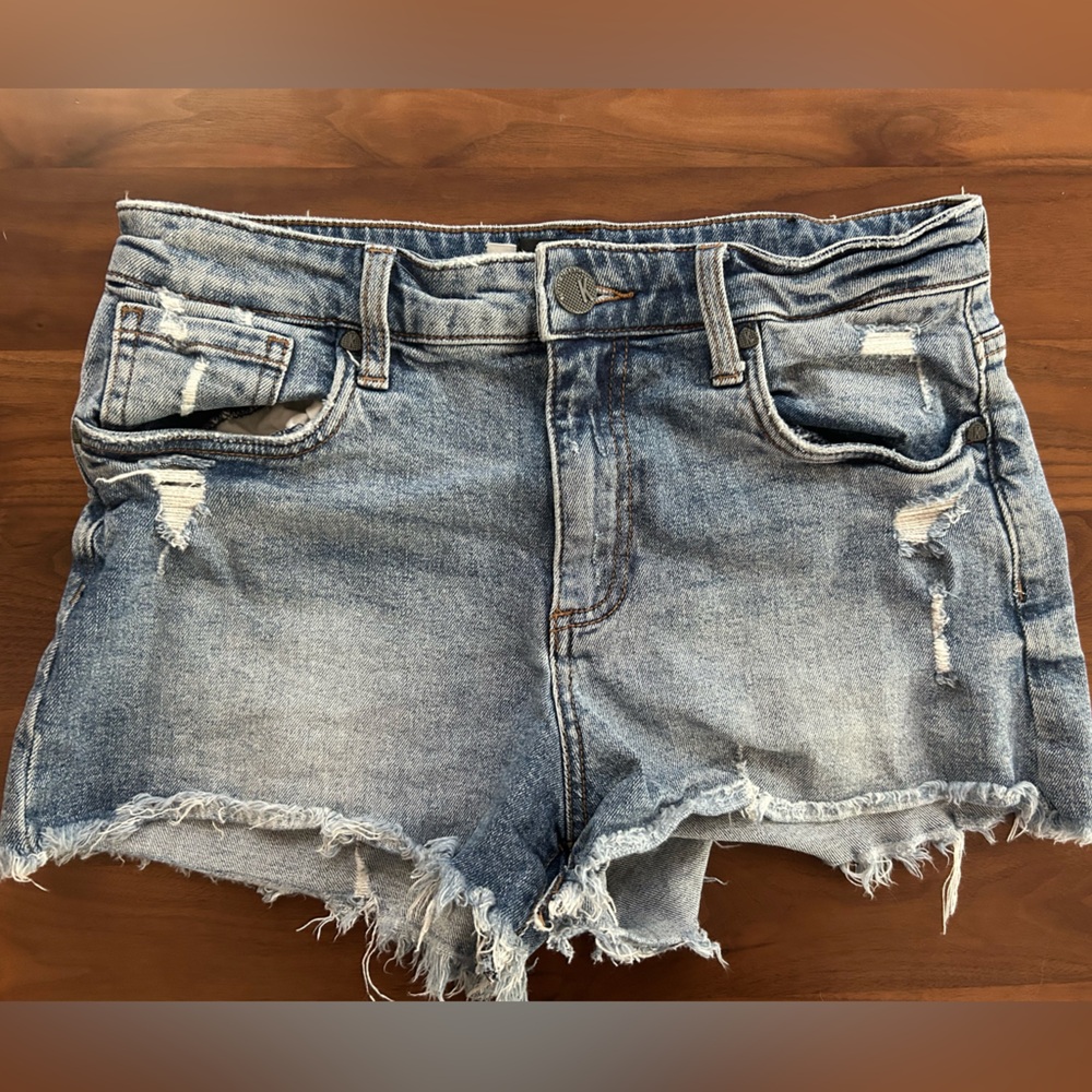 Kut from the Kloth Blue Distressed Jean Shorts S2 High rise